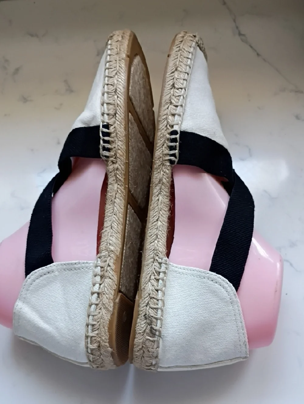 Tory Burch Canvas Espadrilles with Black Crisscross Straps